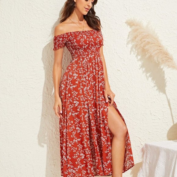 Floral Off Shoulder Dress - Picture 2 of 6